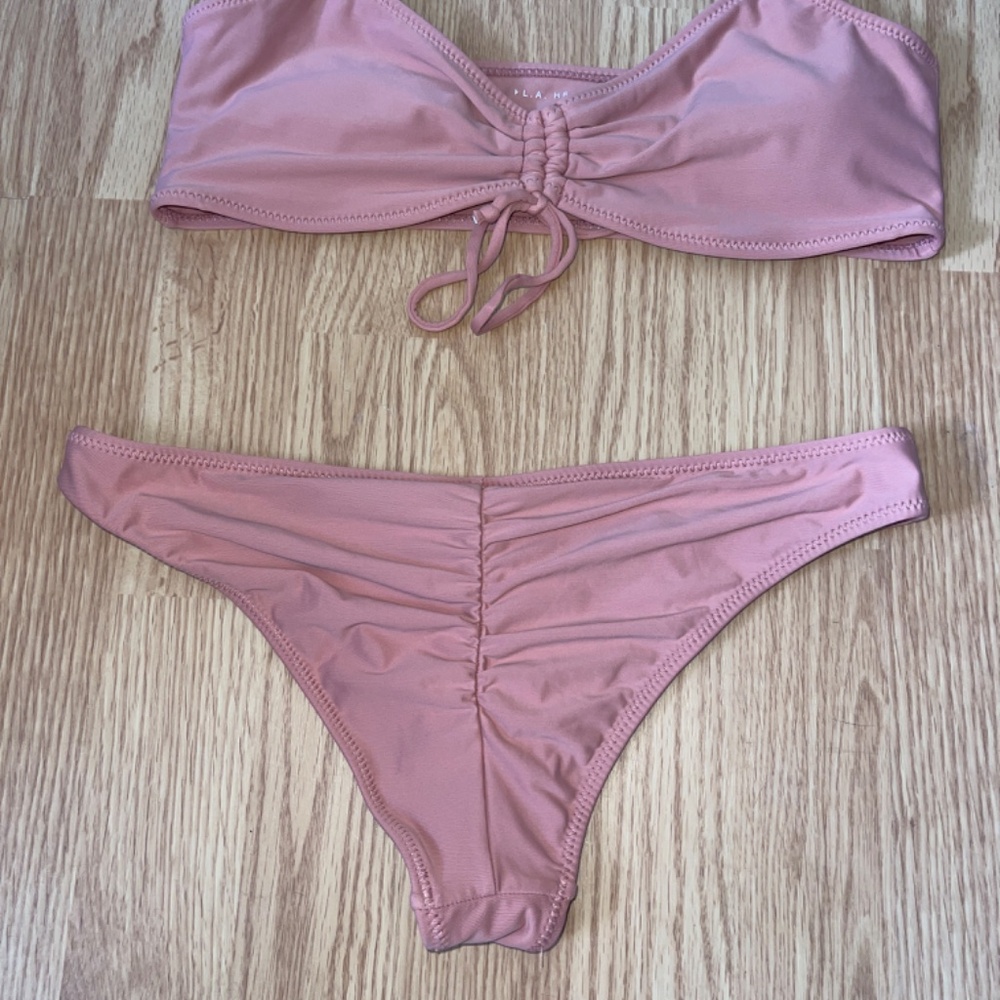 L. A. Hearts by PacSun Light Rose Pink 2 Piece Cheeky Bikini Size Small - Picture 3 of 7